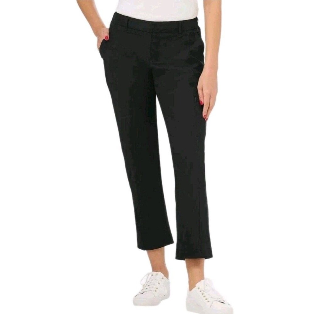 Kirkland Signature Women's Crop Travel Pant Black Nylon Stretch Women's Size 10